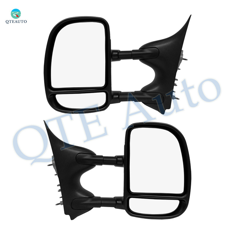 Driver & Passenger Side Mirrors, Left-Right Manual Adjust Non-Heated Textured Black Manual Folding For 1999-2007 Ford F-250 Super Duty, Door Mirror Pair of 2