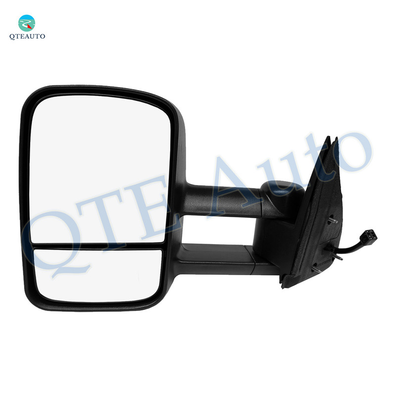 Left Driver Side Mirror, Power Heated Textured Black Manual Folding For 2001-2003 2005 2006 GMC Sierra 1500 HD