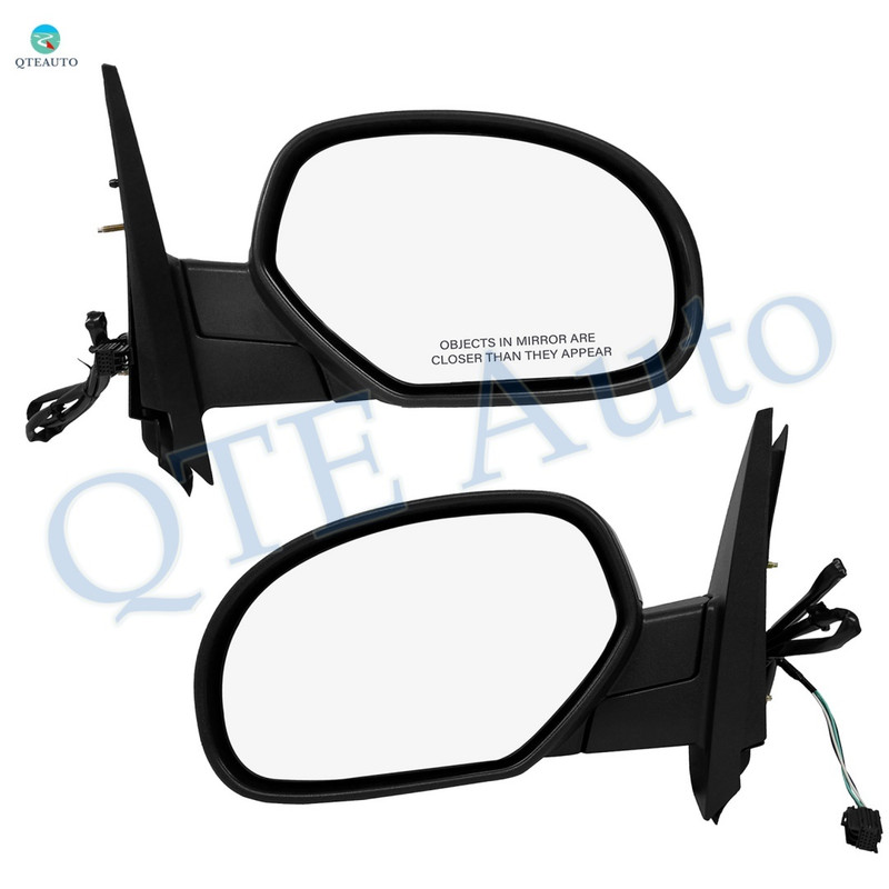 Driver & Passenger Side Mirrors, Left-Right Power Heated With 1 Paintable and 1 Textured Black Cap Manual Folding For 2007-2014 Chevrolet Suburban 1500, Door Mirror Pair of 2