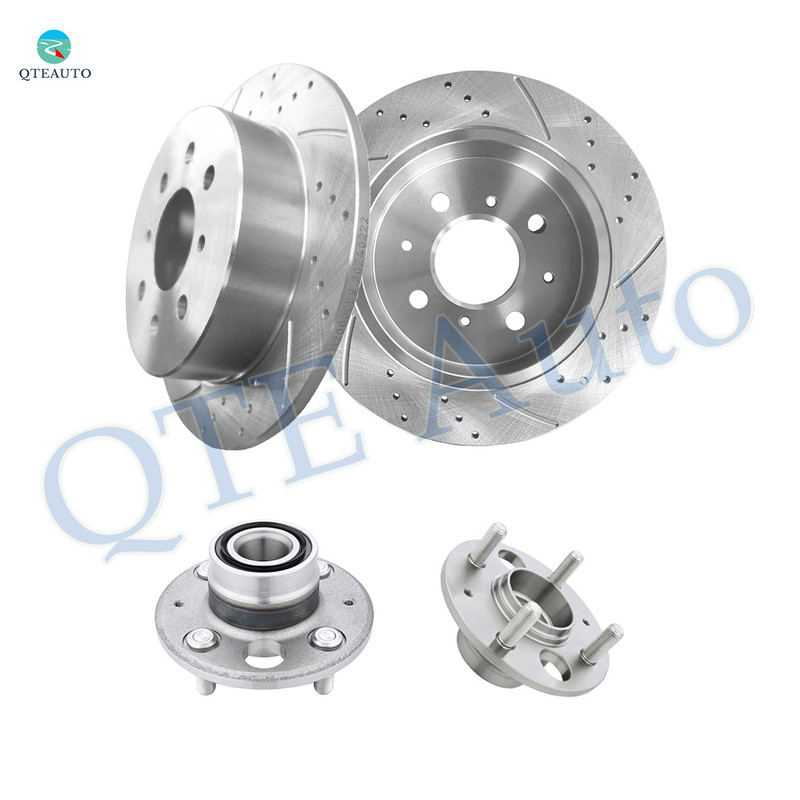 Set of 4 Rear 239mm Drilled Slotted Brake Disc Rotors-Wheel Hub Bearing Assembly For 1993-1997 Honda Civic DEL SOL Set of 4 Rear 239mm Drilled Slotted Brake Disc Rotors-Wheel Hub Bearing Assembly For 1993-1997 Honda Civic DEL SOL
