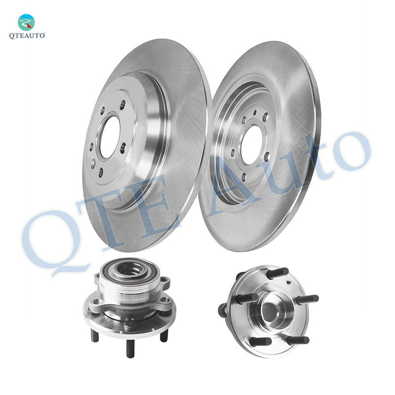 Set of 4 Rear 330mm Brake Disc Rotors-Wheel Hub Bearing Assembly For 2011-2019 Ford Explorer
