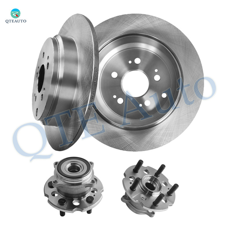 Set of 4 Rear 334mm Brake Disc Rotors-Wheel Hub Bearing Assembly For 2010-2013 Acura ZDX