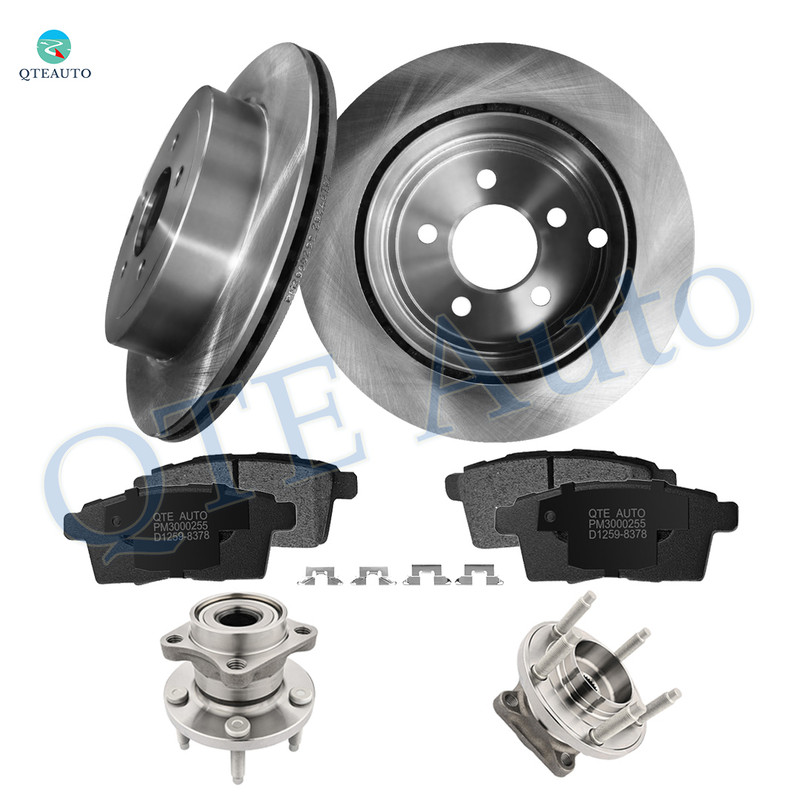 Set of 8 Rear 302mm Brake Disc Rotors-Ceramic Brake Pad Kit-Wheel Hub Bearing Assembly For 2007-2010 Ford Edge Set of 8 Rear 302mm Brake Disc Rotors-Ceramic Brake Pad Kit-Wheel Hub Bearing Assembly For 2007-2010 Ford Edge