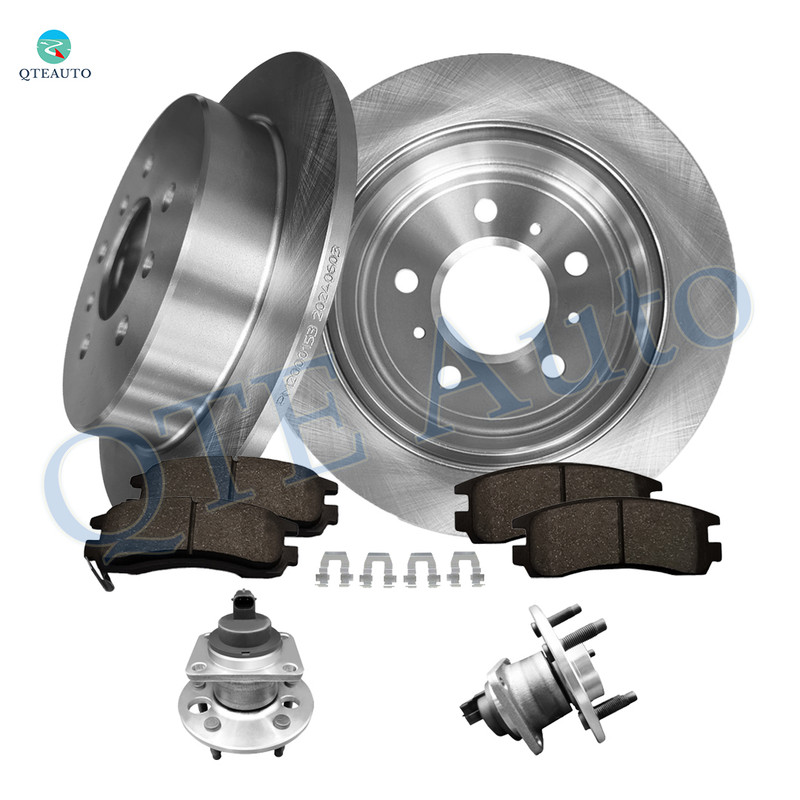 Set of 8 Rear 278mm Brake Disc Rotors-Rear Ceramic Brake Pad Kit-Wheel Hub Bearing Assembly For 2001-2004 Oldsmobile Alero