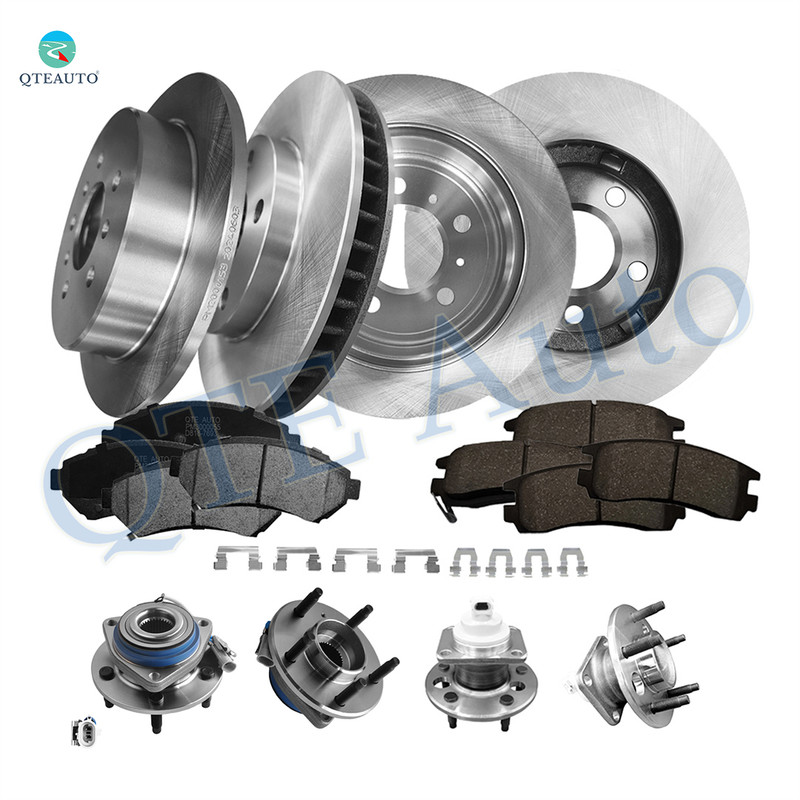 Set of 16 Front-Rear 278mm Brake Disc Rotors-Ceramic Brake Pad Kit-Wheel Hub Bearing Assembly For 2000 2001 Buick Regal