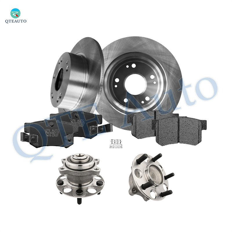 Set of 8 Rear 260mm Brake Disc Rotors-7418-D537 Ceramic Brake Pad Kit-Wheel Hub Bearing Assembly For 2004-2008 Acura TSX Set of 8 Rear 260mm Brake Disc Rotors-7418-D537 Ceramic Brake Pad Kit-Wheel Hub Bearing Assembly For 2004-2008 Acura TSX
