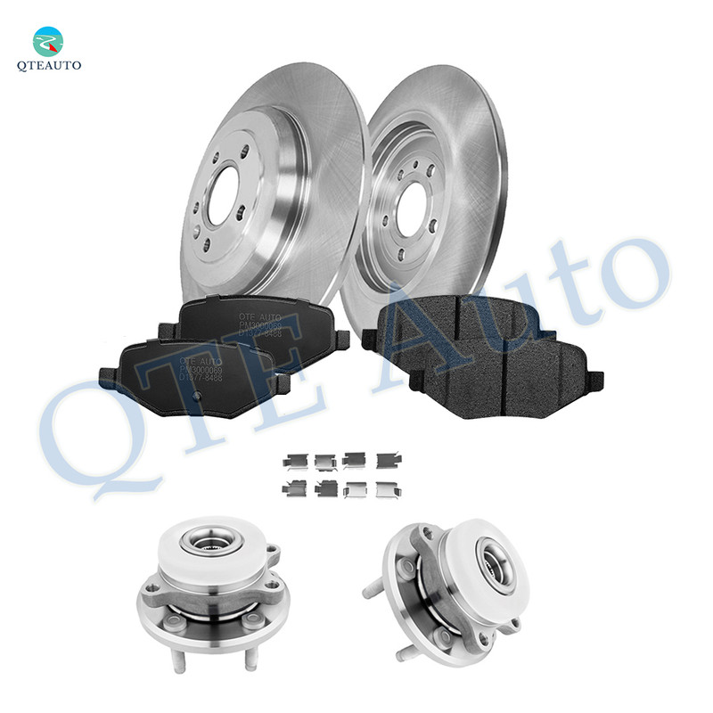 Set of 8 Rear 330mm Brake Disc Rotors-Wheel Hub Bearing Assembly-Ceramic Brake Pad Kit For 2009-2012 Lincoln MKS Set of 8 Rear 330mm Brake Disc Rotors-Wheel Hub Bearing Assembly-Ceramic Brake Pad Kit For 2009-2012 Lincoln MKS