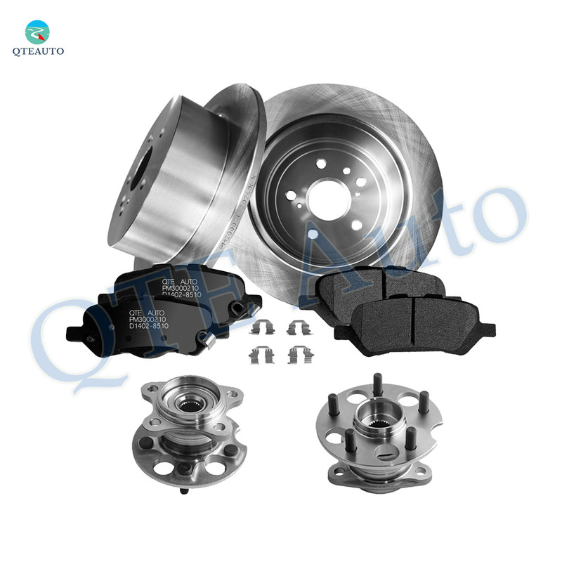 Set of 8 Rear 298mm Brake Disc Rotors-Ceramic Brake Pad Kit-Wheel Hub Bearing Assembly For 2009-2015 Toyota Venza