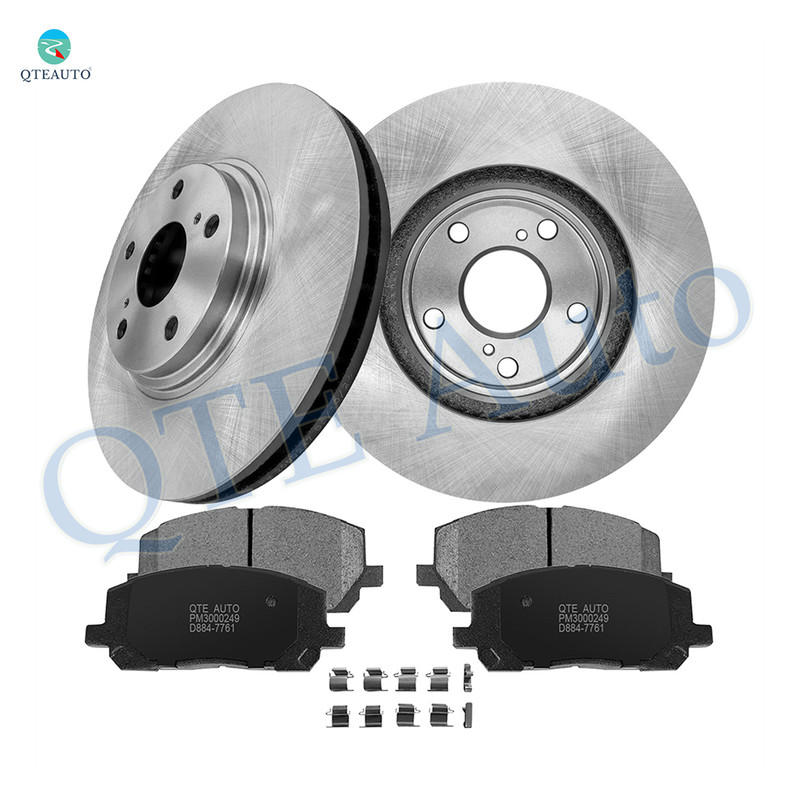 Set of 6 Front 296mm Brake Disc Rotors-Ceramic Brake Pad Kit For 2001-2007 Toyota Highlander