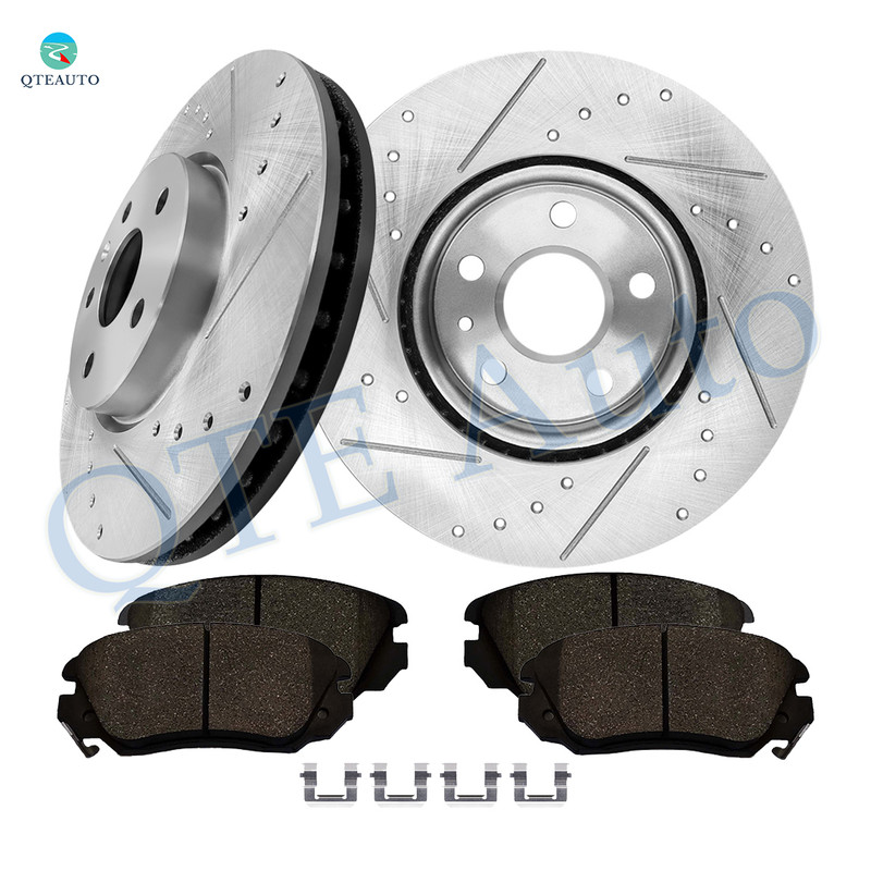 Set of 6 Front 321mm Drilled Slotted Brake Disc Rotors-Ceramic Brake Pad Kit For 2014-2020 Chevrolet Impala Set of 6 Front 321mm Drilled Slotted Brake Disc Rotors-Ceramic Brake Pad Kit For 2014-2020 Chevrolet Impala