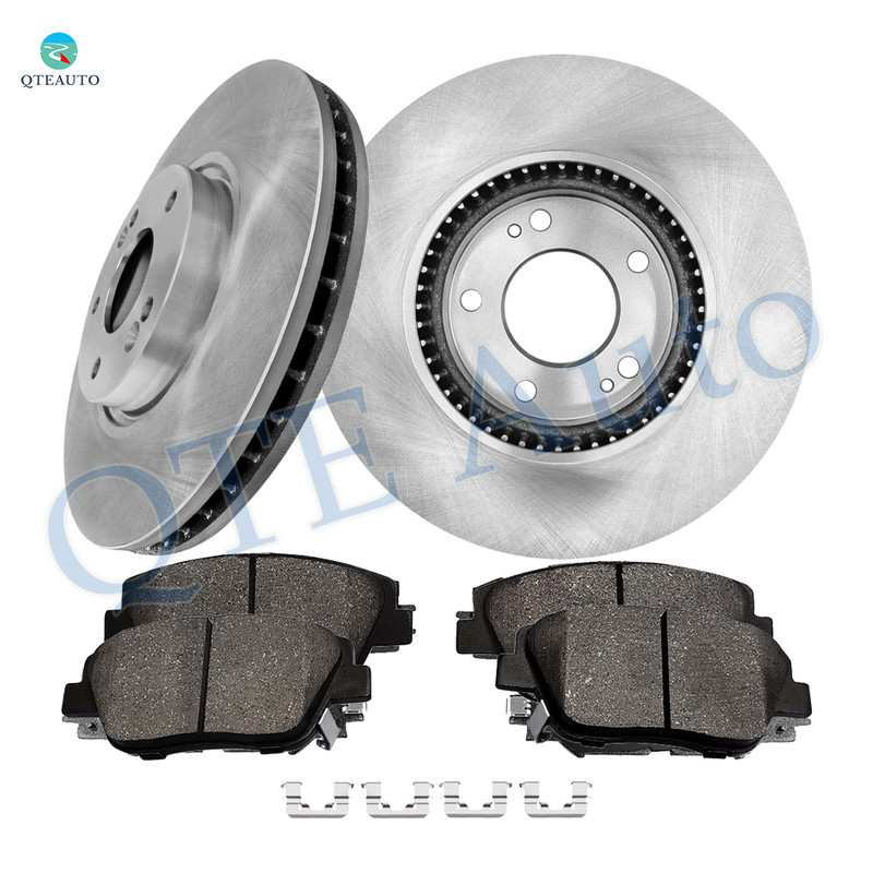 Set of 6 Front 300mm Brake Disc Rotors-Ceramic Brake Pad Kit For 2011-2015 Hyundai Sonata