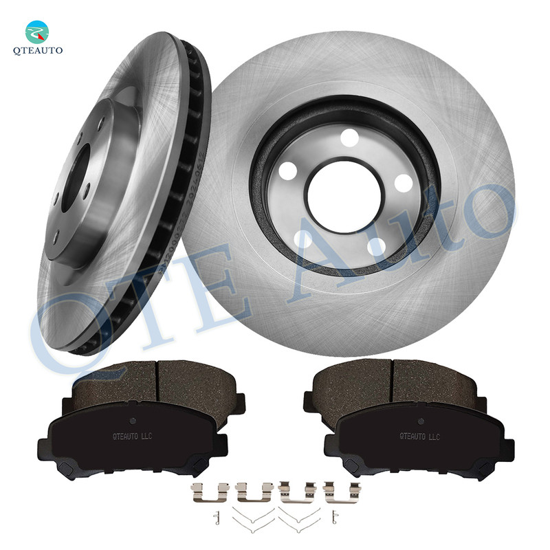 Set of 6 Front 296mm Brake Disc Rotors-Ceramic Brake Pad Kit For 2014 2015 Nissan Rogue Select