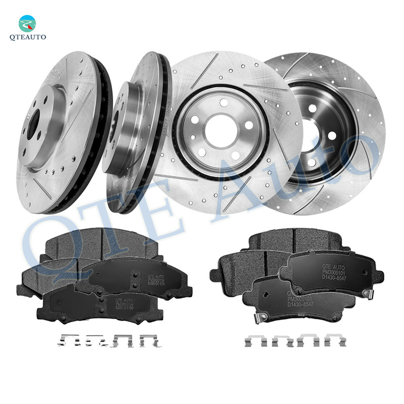 Set of 12 Front 321mm-Rear 315mm Drilled Slotted Brake Disc Rotors-Ceramic Brake Pad Kit For 2014 2015 Chevrolet Impala Front D1159 8269 Set of 12 Front 321mm-Rear 315mm Drilled Slotted Brake Disc Rotors-Ceramic Brake Pad Kit For 2014 2015 Chevrolet Impala Front D1159 8269