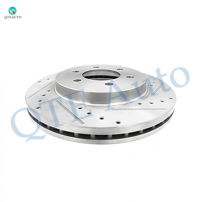 1 Piece Front Left 330mmDrilled Slotted Brake Disc Rotor For 2004-2008 Ford F-150