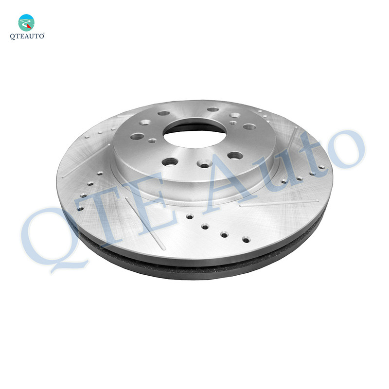 1 Piece Front Left 329.95mm Drilled Slotted Brake Disc Rotor For 2005-2013 GMC Sierra 1500