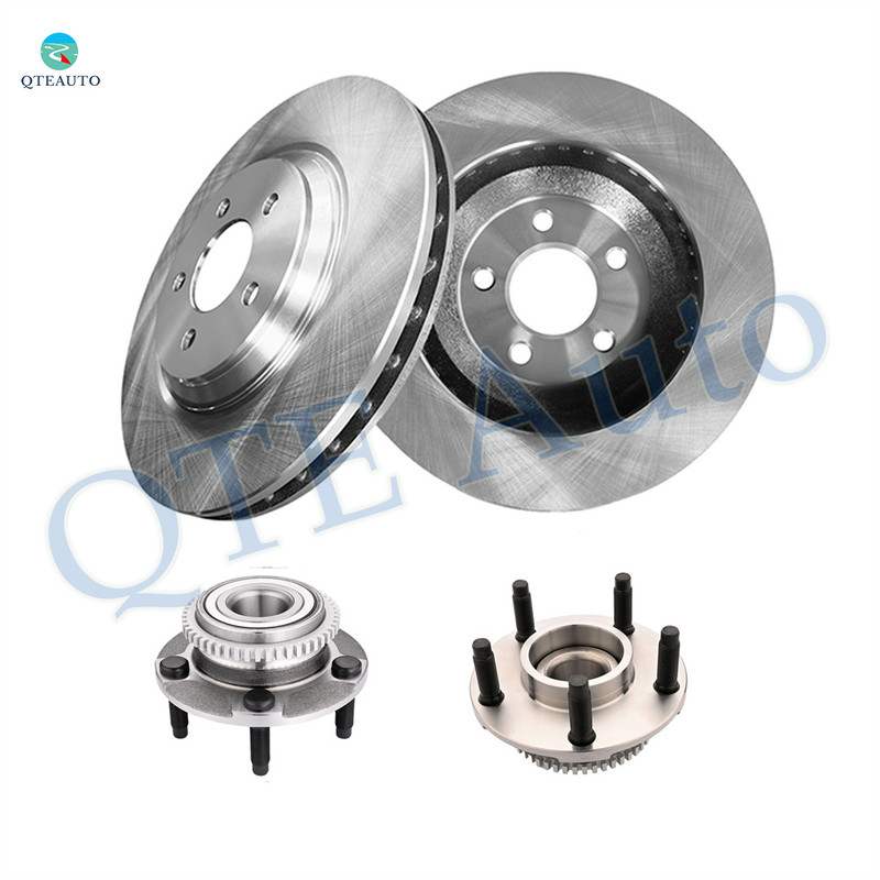 Set of 4 Front 330.05mm Brake Disc Rotors-Wheel Hub Bearing Assembly For 1994-2001 2003 2004 Ford Mustang