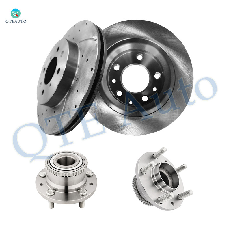 Set of 4 Rear 280mm Brake Disc Rotors-Wheel Hub Bearing Assembly For 2003-2007 Mazda 6