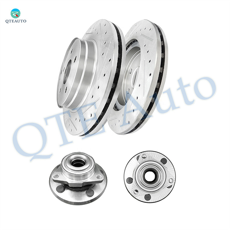 Set of 4 Front 336mm Drilled Slotted Brake Disc Rotors-Wheel Hub Bearing Assembly For 2002-2008 Dodge RAM 1500 Set of 4 Front 336mm Drilled Slotted Brake Disc Rotors-Wheel Hub Bearing Assembly For 2002-2008 Dodge RAM 1500