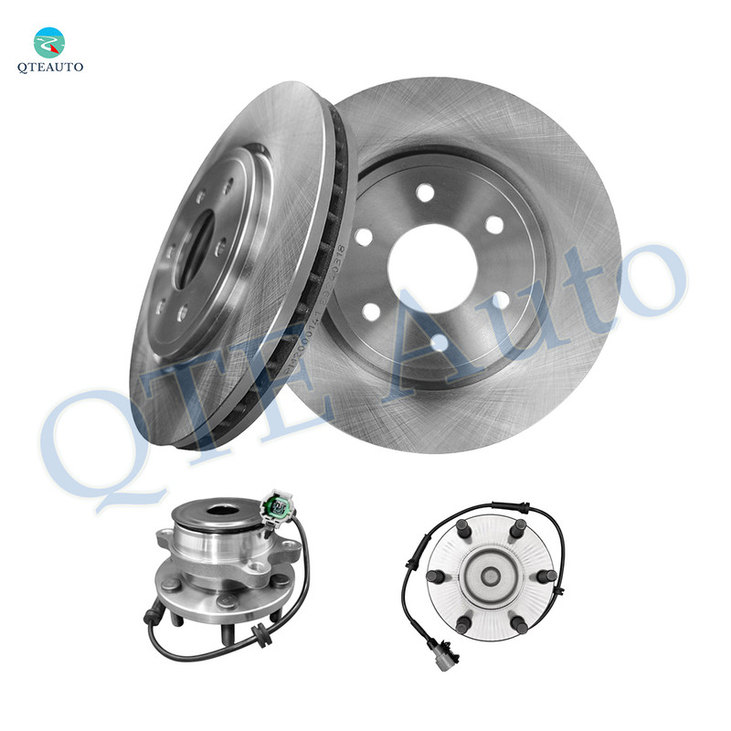 Set of 4 Front 296mm Brake Disc Rotors-Wheel Hub Bearing Assembly For 2005-2022 Nissan Frontier Front 296mmier RWD