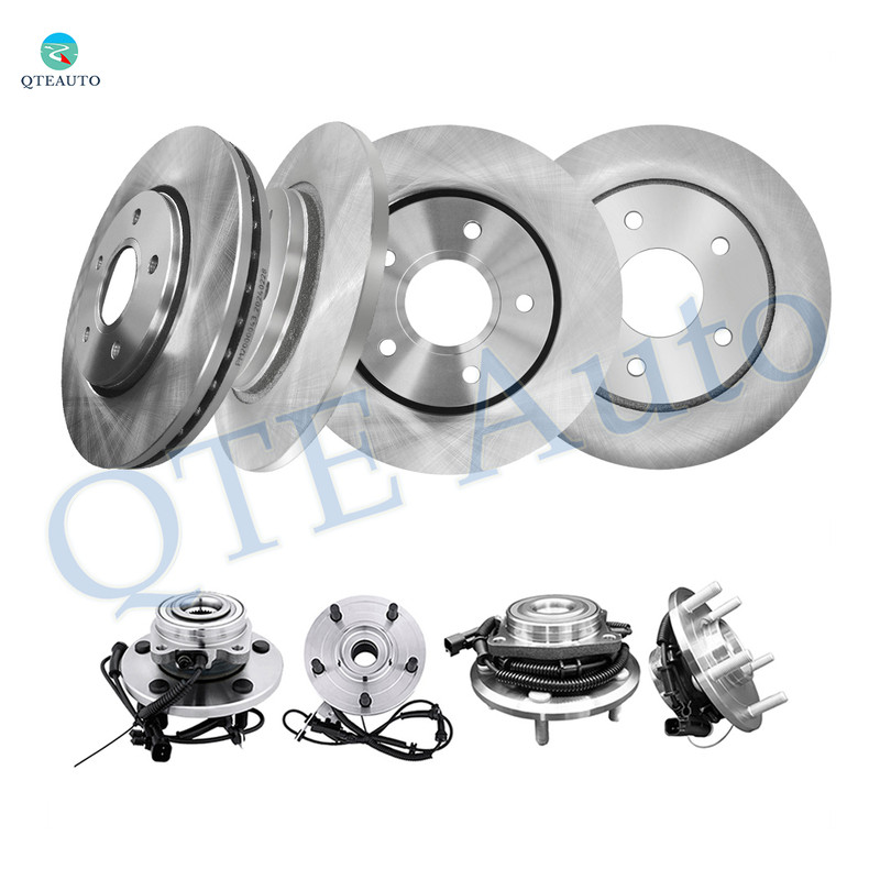 Set of 8 Front 302mm-Rear 305mm Brake Disc Rotors-Wheel Hub Bearing Assembly Replacement For 2008-2010 Chrysler Town & Country
