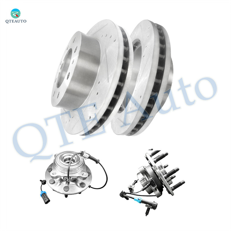 Set of 4 Front 325mm Wheel Hub Bearing Assembly-Drilled Slotted Brake Disc Rotors For 2007-2010 GMC Sierra 2500 HD Set of 4 Front 325mm Wheel Hub Bearing Assembly-Drilled Slotted Brake Disc Rotors For 2007-2010 GMC Sierra 2500 HD