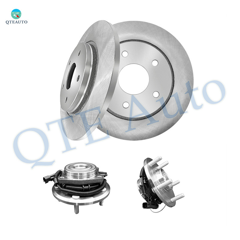 Set of 4 Rear 305mm Brake Disc Rotors-Wheel Hub Bearing Assembly For 2009-2011 Volkswagen Routan