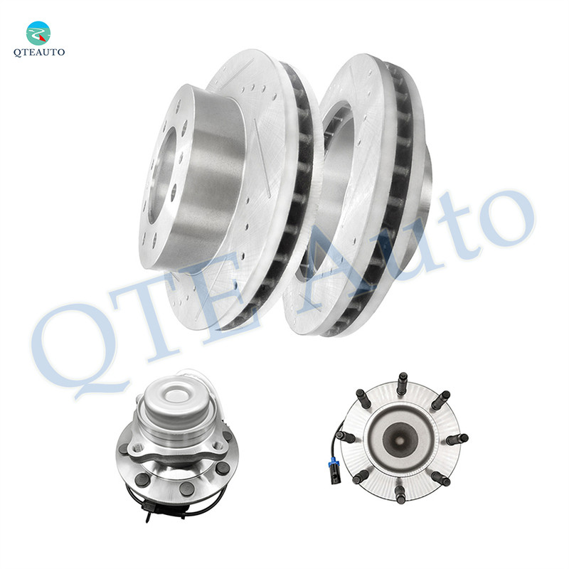 Set of 4 Front 325mm Drilled Slotted Brake Disc Rotors-Wheel Hub Bearing Assembly For 2006-2017 GMC Savana 3500 Set of 4 Front 325mm Drilled Slotted Brake Disc Rotors-Wheel Hub Bearing Assembly For 2006-2017 GMC Savana 3500
