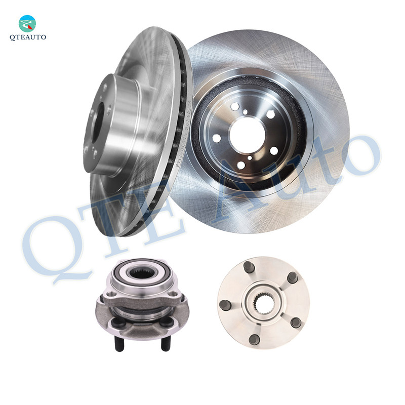 Set of 4 Front 293mm Brake Disc Rotors-Wheel Hub Bearing Assembly For 2008-2014 Subaru Impreza