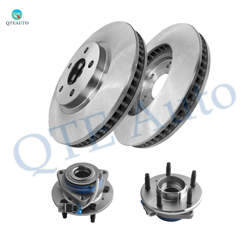 Set of 4 Front 303mm Brake Disc Rotors-Wheel Hub Bearing Assembly For 1997-1999 2001-2003 Oldsmobile Aurora