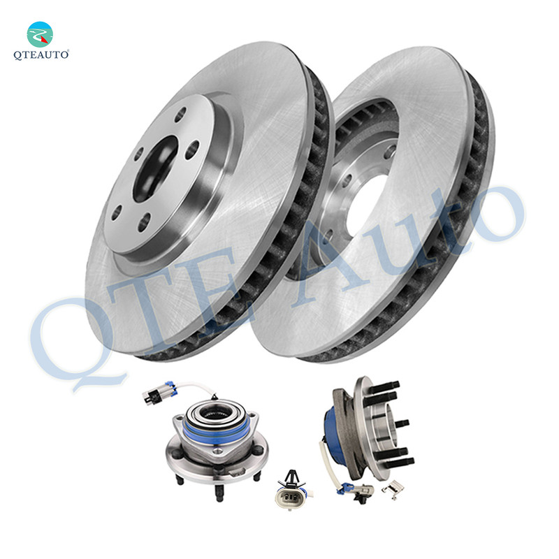 Set of 4 Front 303mm Brake Disc Rotors-Wheel Hub Bearing Assembly For 2000-2005 Pontiac Bonneville SSE Series