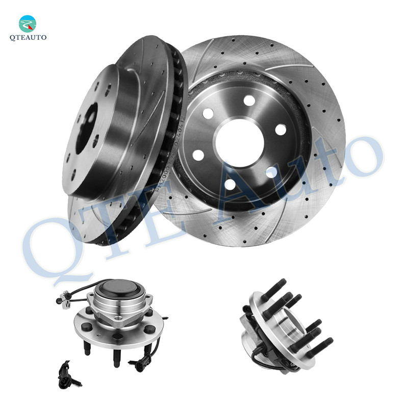Set of 4 Front 305mm Drilled Slotted Brake Disc Rotors-Wheel Hub Bearing Assembly For 2000-2006 Chevrolet Tahoe RWD Set of 4 Front 305mm Drilled Slotted Brake Disc Rotors-Wheel Hub Bearing Assembly For 2000-2006 Chevrolet Tahoe RWD