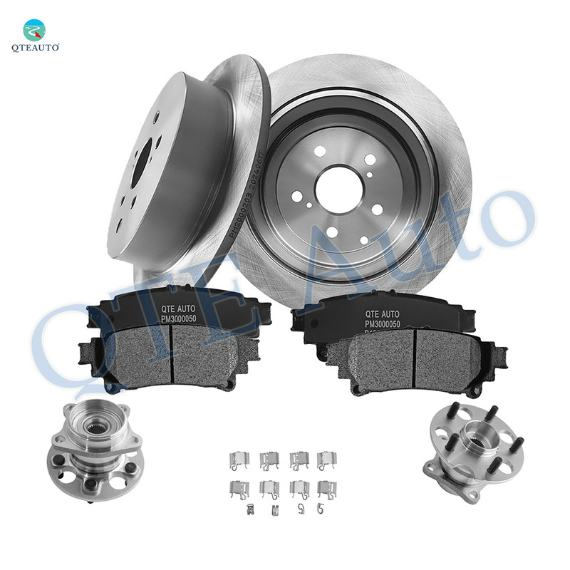 Set of 8 Rear 309mm Brake Disc Rotors-Ceramic Brake Pad Kit-Wheel Hub Bearing Assembly For 2011-2020 Toyota Sienna