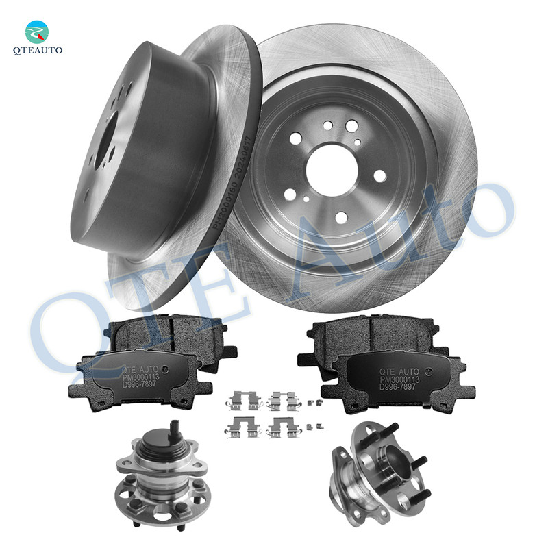 Set of 8 Rear 288mm Brake Disc Rotors-Rear D996 7897 Ceramic Brake Pad Kit-Wheel Hub Bearing Assembly For 2007-2009 Lexus RX350 FWD Set of 8 Rear 288mm Brake Disc Rotors-Rear D996 7897 Ceramic Brake Pad Kit-Wheel Hub Bearing Assembly For 2007-2009 Lexus RX350 FWD