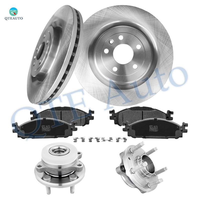 Set of 8 Front 352mm Brake Disc Rotors-D1508 8715 Ceramic Brake Pad Kit-Wheel Hub Bearing Assembly For 2013-2019 Lincoln MKT