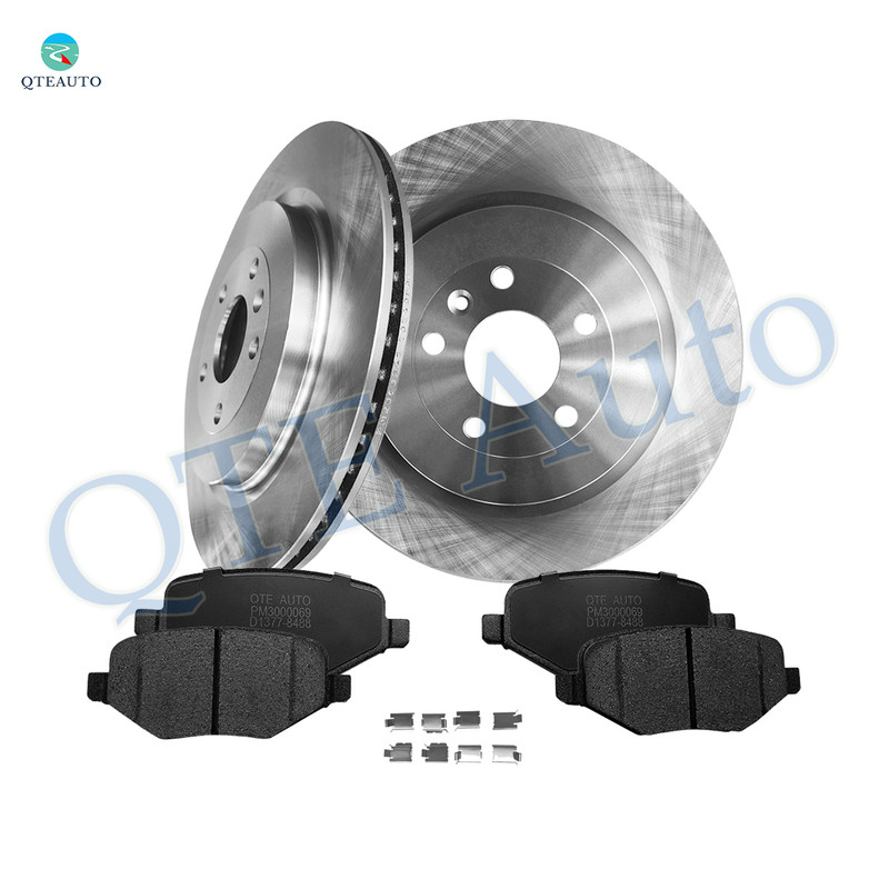 Set of 6 Rear 345mm Brake Disc Rotors-Ceramic Brake Pad Kit For 2013-2019 Ford Police Interceptor Utility