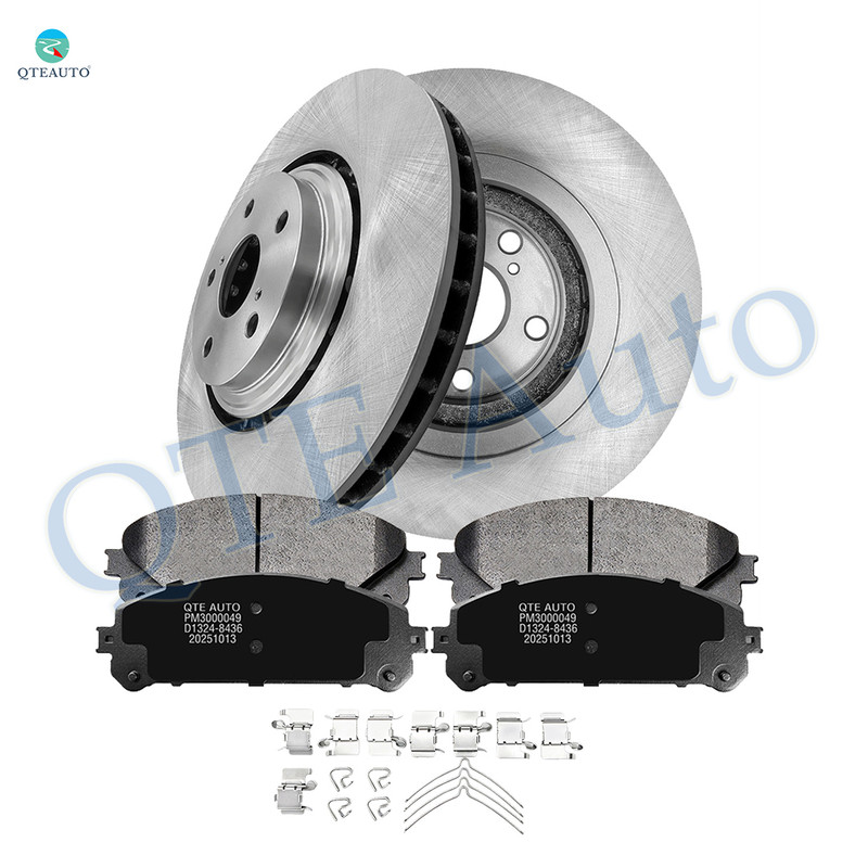 Set of 6 Front 328mm Brake Disc Rotors-Ceramic Brake Pad Kit For 2010-2015 Lexus RX350