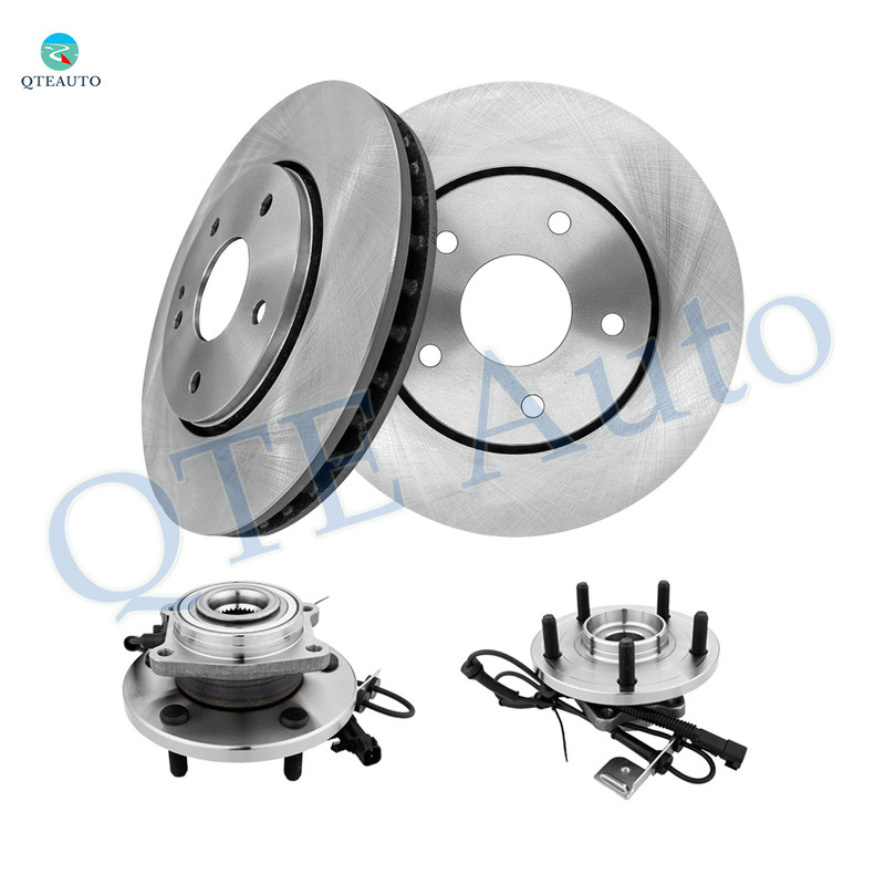 Set of 4 Front 302mm Brake Disc Rotors-Wheel Hub Bearing Assembly For 2008-2011 Dodge Grand Caravan