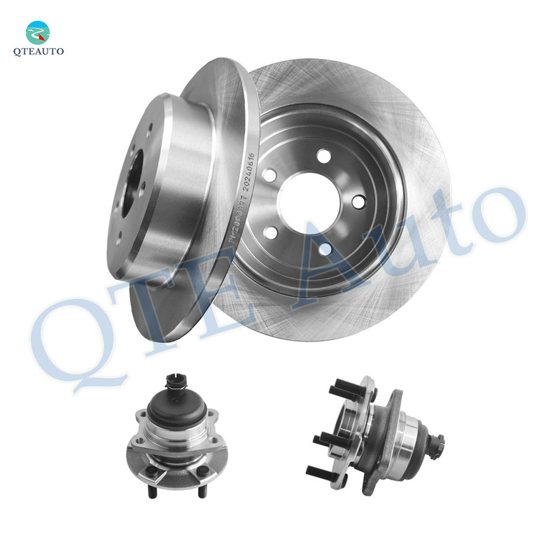 Set of 4 Rear 289.95mm Brake Disc Rotors-Wheel Hub Bearing Assembly For 2001-2003 Chrysler Voyager