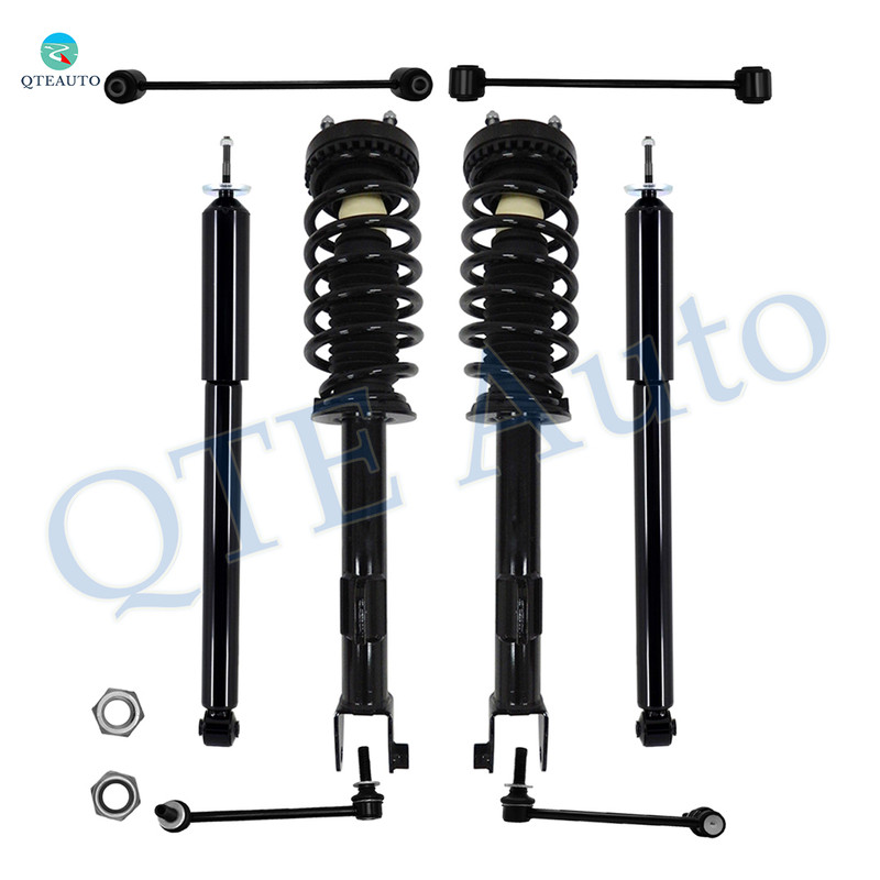 Set of 8 Front Sway Bar Link-Quick Complete Strut-Coil Spring Assembly-Rear Sway Bar Link-Shock Absorber For 2009 2010 Dodge Challenger Exc. Performance Suspension