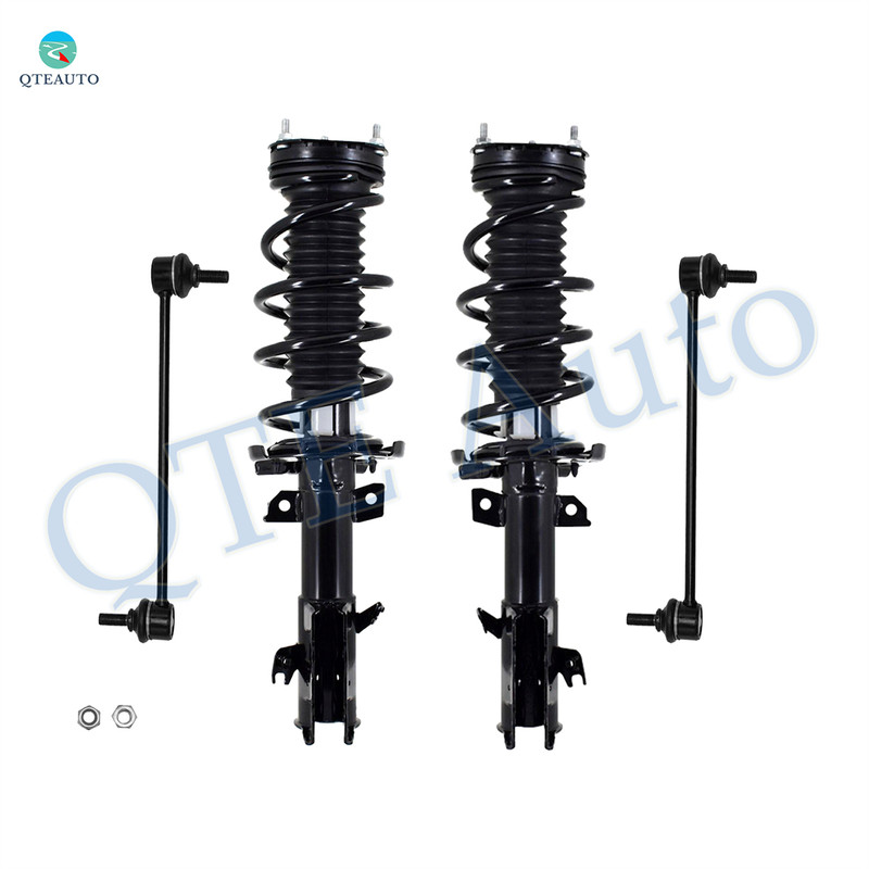 Set of 4 Front Sway Bar Link-Quick Complete Strut-Coil Spring Assembly For 2014-2016 Ford Fiesta