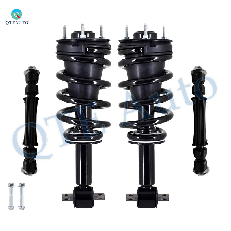 Set of 4 Front Sway Bar Link-Quick Complete Strut-Coil Spring Assembly For 2007-2013 GMC Sierra 1500