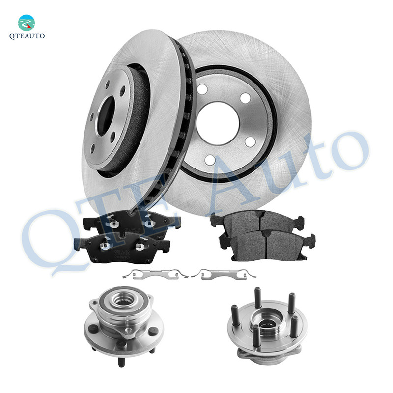 Set of 8 Front 330mm Brake Disc Rotors-Ceramic Brake Pad Kit-Wheel Hub Bearing Assembly For 2011-2014 2020 Dodge Durango