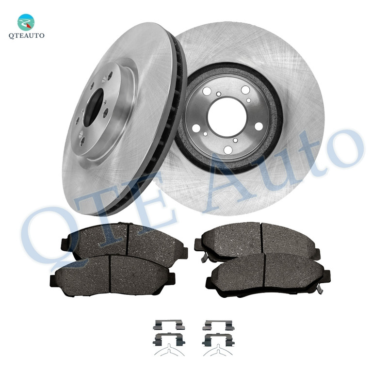 Set of 6 Front 330mm Brake Disc Rotors-Ceramic Brake Pad Kit For 2009-2015 Honda Pilot