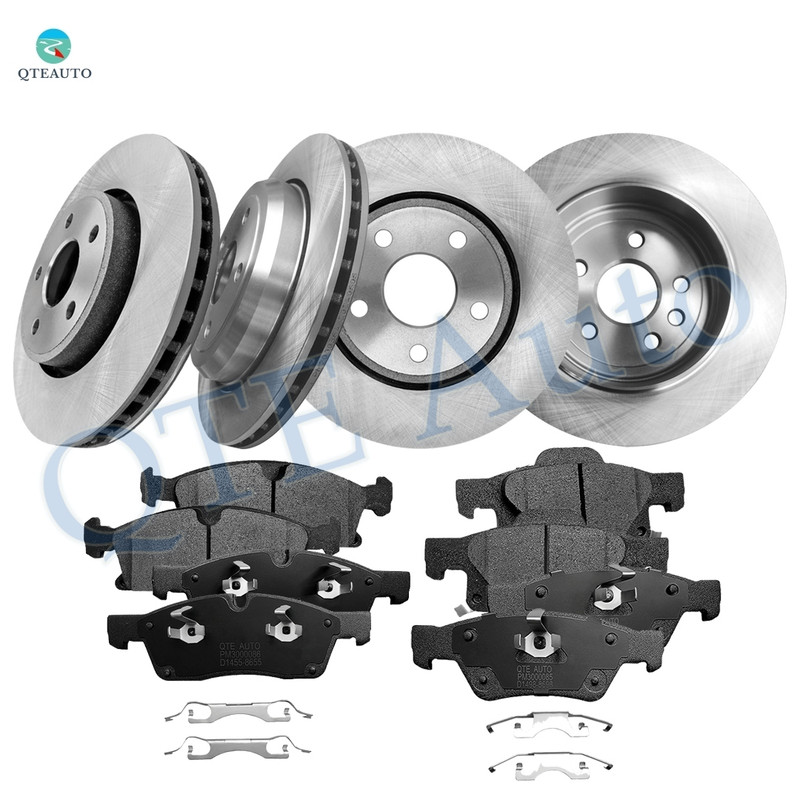Set of 12 Front-Rear 330mm Brake Disc Rotors-Ceramic Brake Pad Kit For 2012 2013 Jeep Grand Cherokee