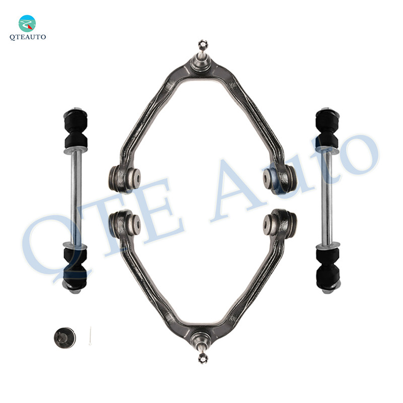 Set of 4 Front Upper Control Arm Ball Joint-Sway Bar Link For 2003-2006 Cadillac Escalade ESV Standard Bushing