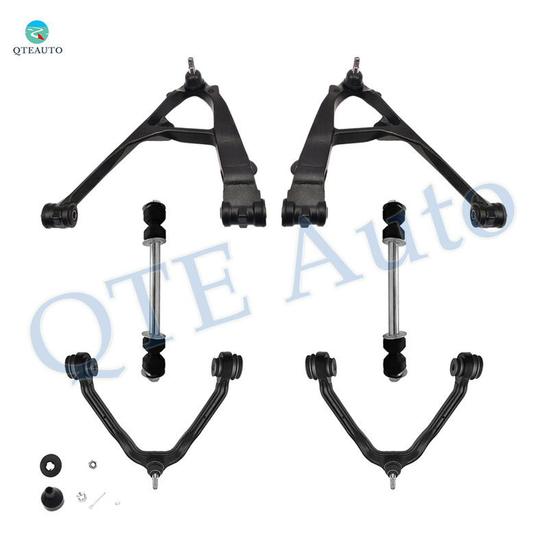 Set of 6 Front Upper and Lower Control Arm Ball Joint-Sway Bar Link For 2000-2006 Chevrolet Tahoe