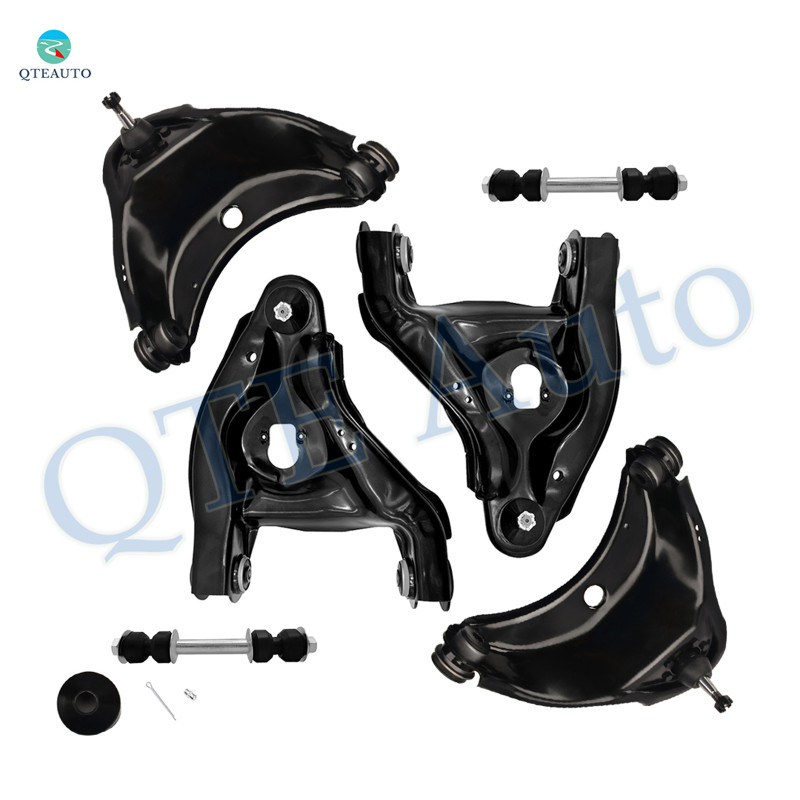 Set of 6 Front Upper and Lower Control Arm Ball Joint-Sway Bar Link For 1995-2000 Chevrolet Tahoe