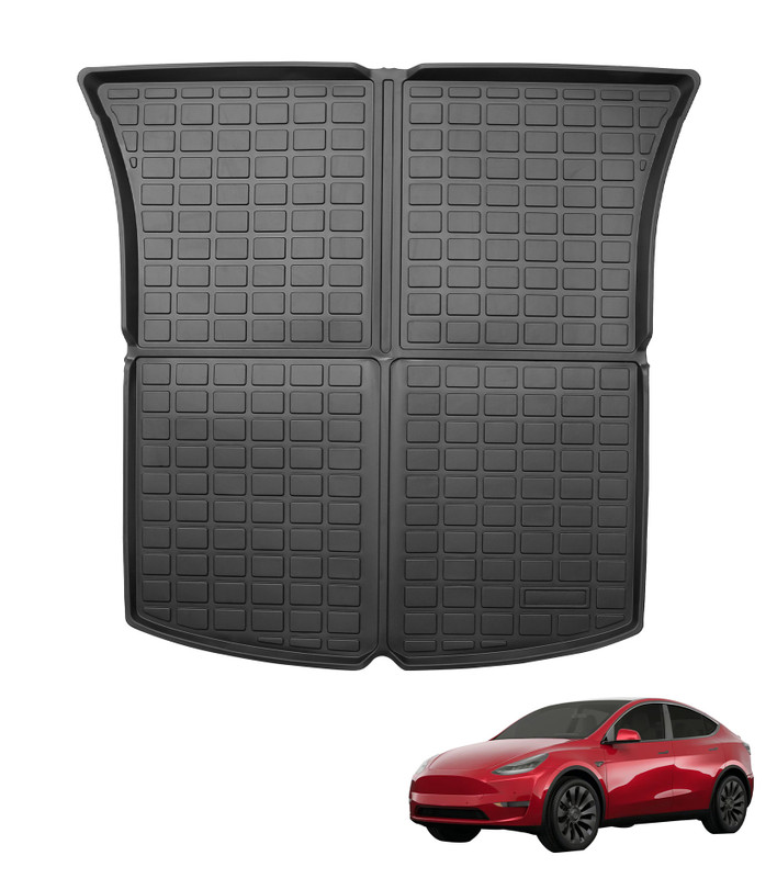 Trunk Mat for Tesla Model Y 2021-2024, 5 Seat Rear Cargo Liner, Premium All-Weather Anti-Slip Car Interior Accessory, Durable Custom-Fit Replacement for Model Y Trunk Mat for Tesla Model Y 2021-2024, 5 Seat Rear Cargo Liner, Premium All-Weather Anti-Slip Car Interior Accessory, Durable Custom-Fit Replacement for Model Y