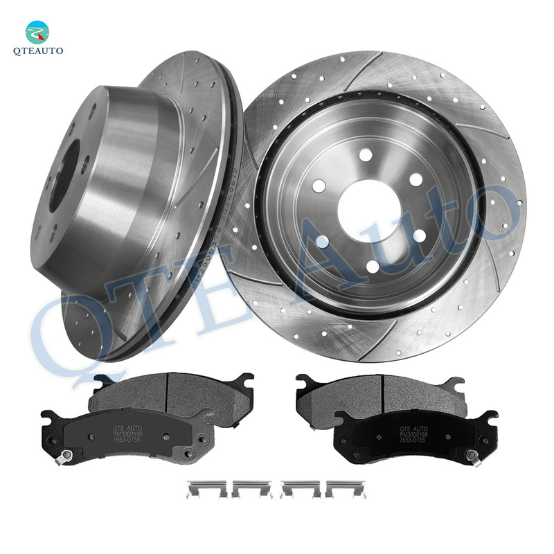 Set of 6 Rear 325mm Drilled Slotted Brake Disc Rotors-Ceramic Brake Pad Kit For 2005 2006 GMC Sierra 1500 Set of 6 Rear 325mm Drilled Slotted Brake Disc Rotors-Ceramic Brake Pad Kit For 2005 2006 GMC Sierra 1500