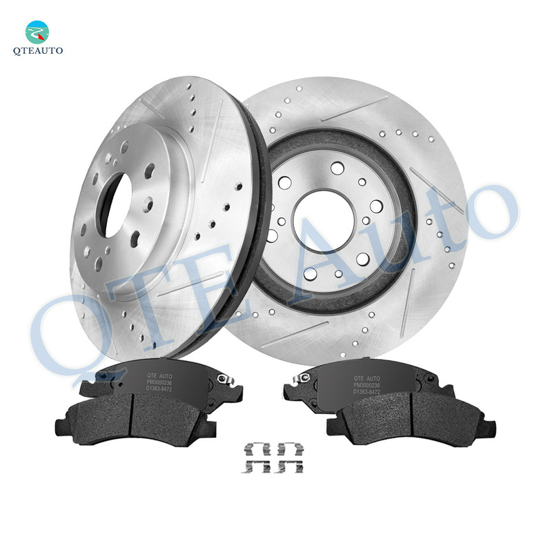 Set of 6 Front 329.95mm Drilled Slotted Brake Disc Rotors-Ceramic Brake Pad Kit For 2007 Chevrolet Silverado 1500 Classic D1363 8472